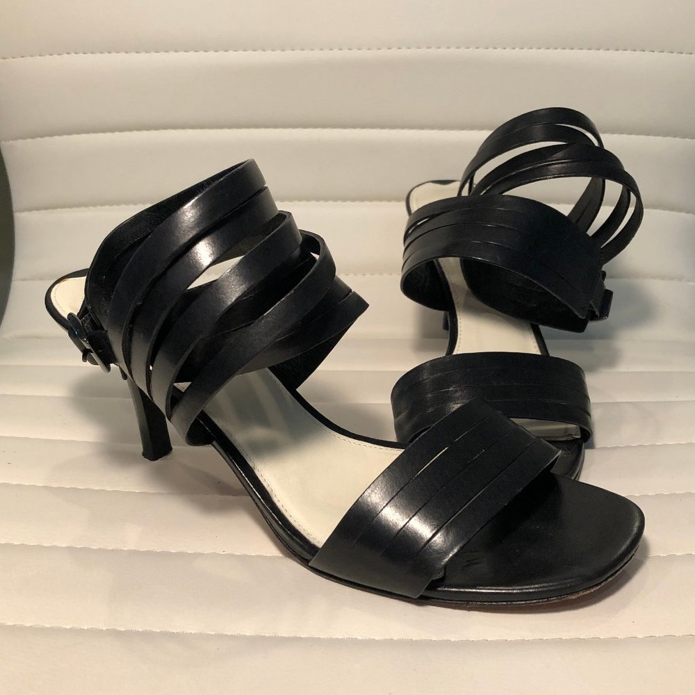 Via Spiga Black Strap Heeled Sandals
